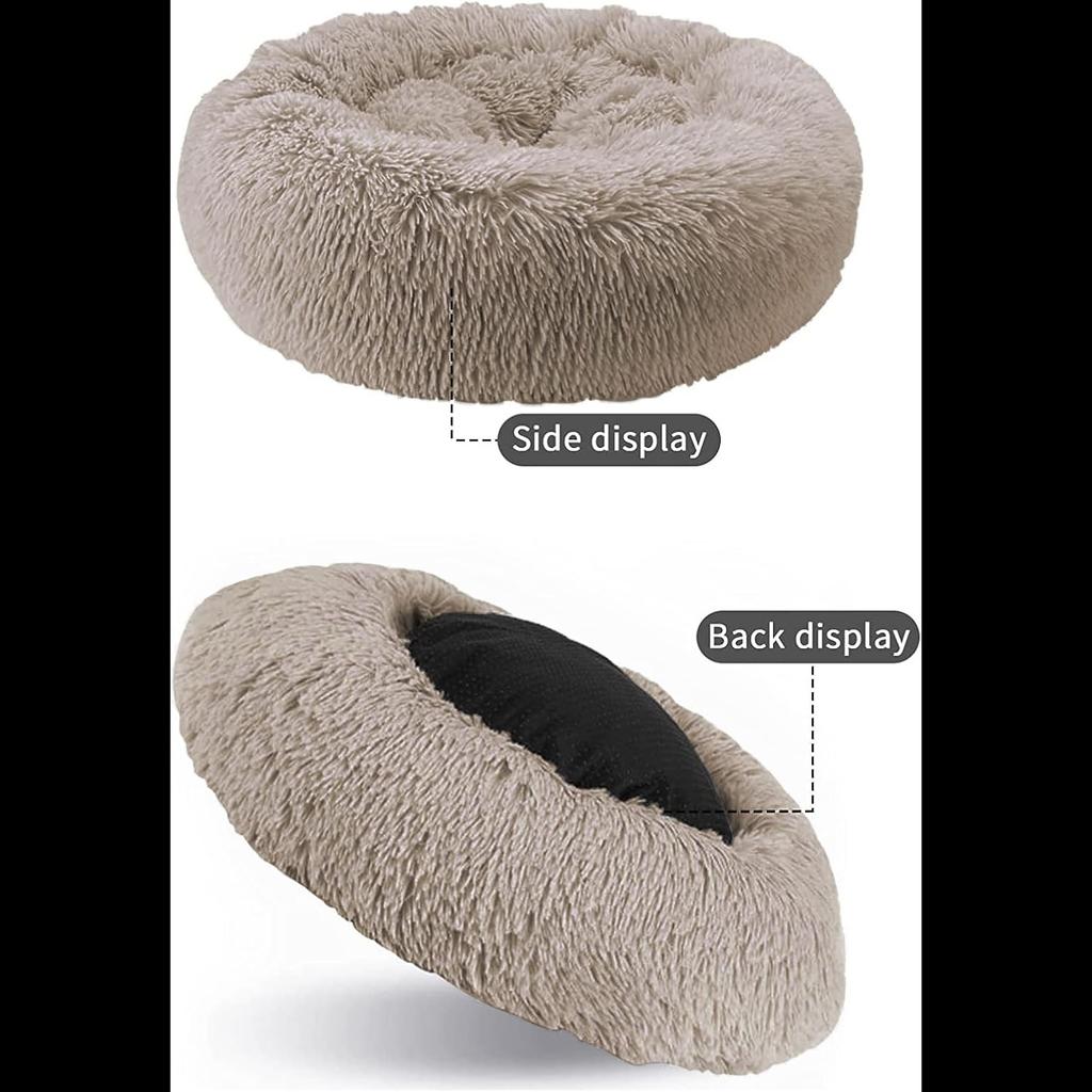 Лежанки для кошек для домашних кошек, 15,7/20/24 дюйма лежанка для собак для маленьких средних больших собак, моющаяся круглая лежанка для щенков и котят с нескользящим дном