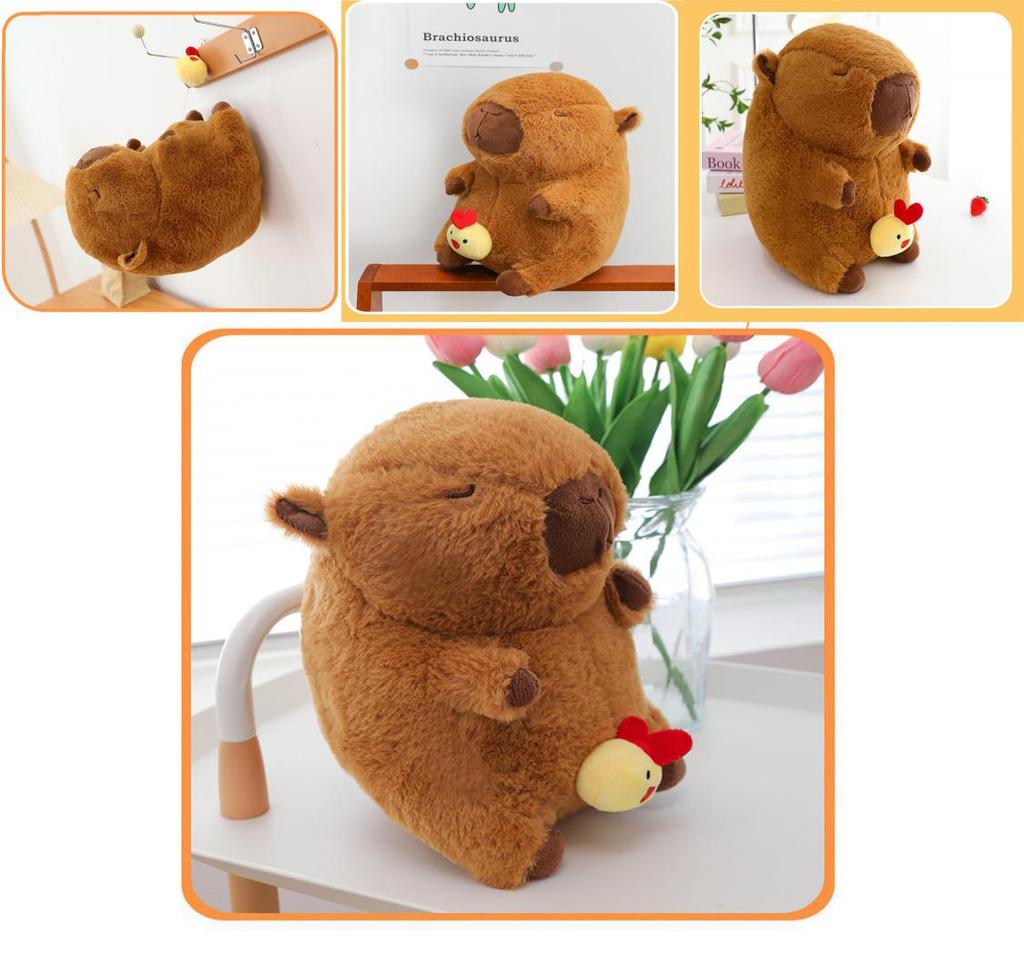 Cute Capybara Plush Toy Chick Retractable Stuffed Animal Water Guinea Pig Doll Adorable Ugly Doll Wholesale Factory