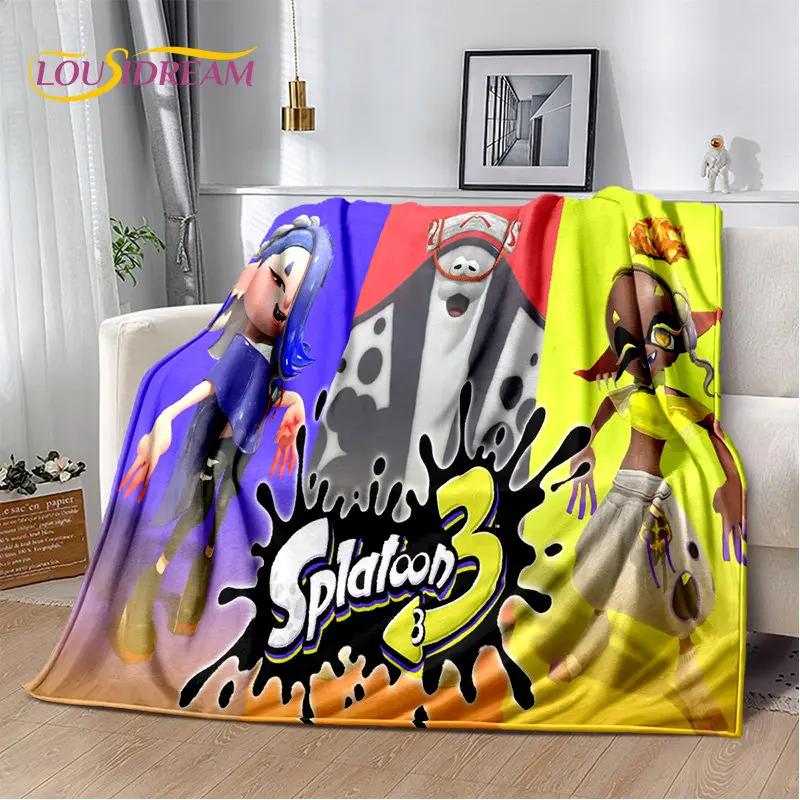 Мягкое плюшевое одеяло с играми, Splatoon, мультфильмом, фланелевое одеяло, одеяло для гостиной, спальни, кровати, дивана, чехол для пикника Bettdecke