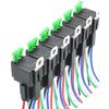Oikabio 6pcs 5 Pin SPST Automotive Electrical Relay 30A Car Fuse Relay Switch Wiring Harness Car Accessories