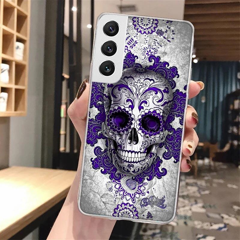 Цветочный Сахарный Череп Цветок Мягкий Чехол Для Телефона Для Samsung Galaxy S24 S23 S22 S25 Ultra S21 Plus S20 FE S10 + S24Ultra Узор Чехол S