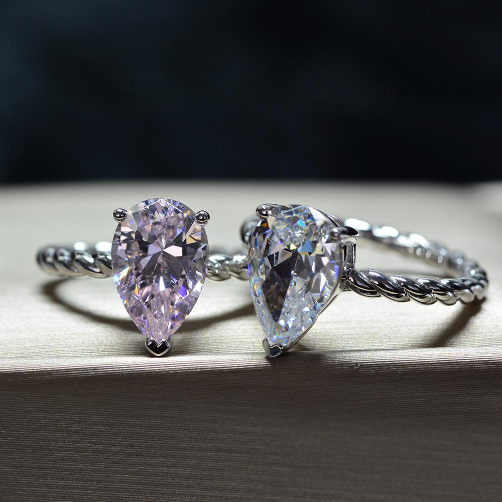 Танцизное классическое кольцо из стерлингового серебра 925 пробы с цирконом, женские ювелирные изделия, свадебное обещание, подарок для вечеринки