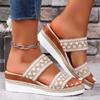 Fashion Women Slippers High Heels Wedge Platform Summer Shoes for Women 2024 New Beach Casual Heeled Sandals Slides Zapatos De Mujer