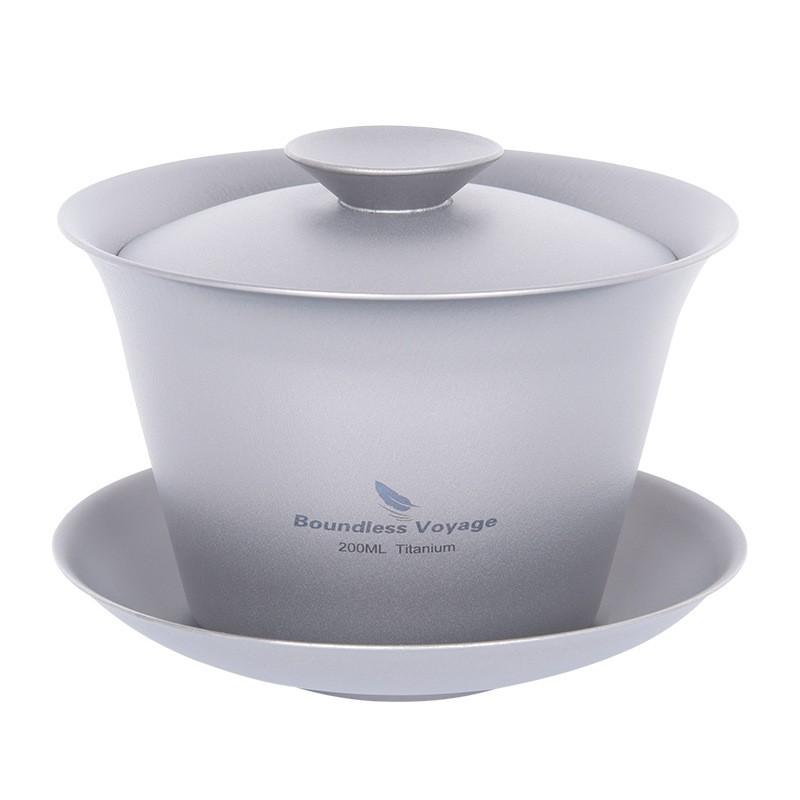 Pure Titanium Gaiwan Teapot With Double-Wall Insulation Heat-Resistant Gongfu Tea Set Modern Minimalist Ceremony
