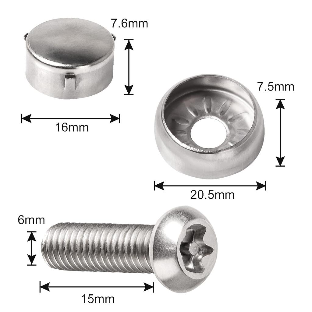 Болт номерного знака AX2V, Противоугонные винты, Защищенная рамка номерного знака для защиты болтов номерного знака автомобиля M6 (15мм)