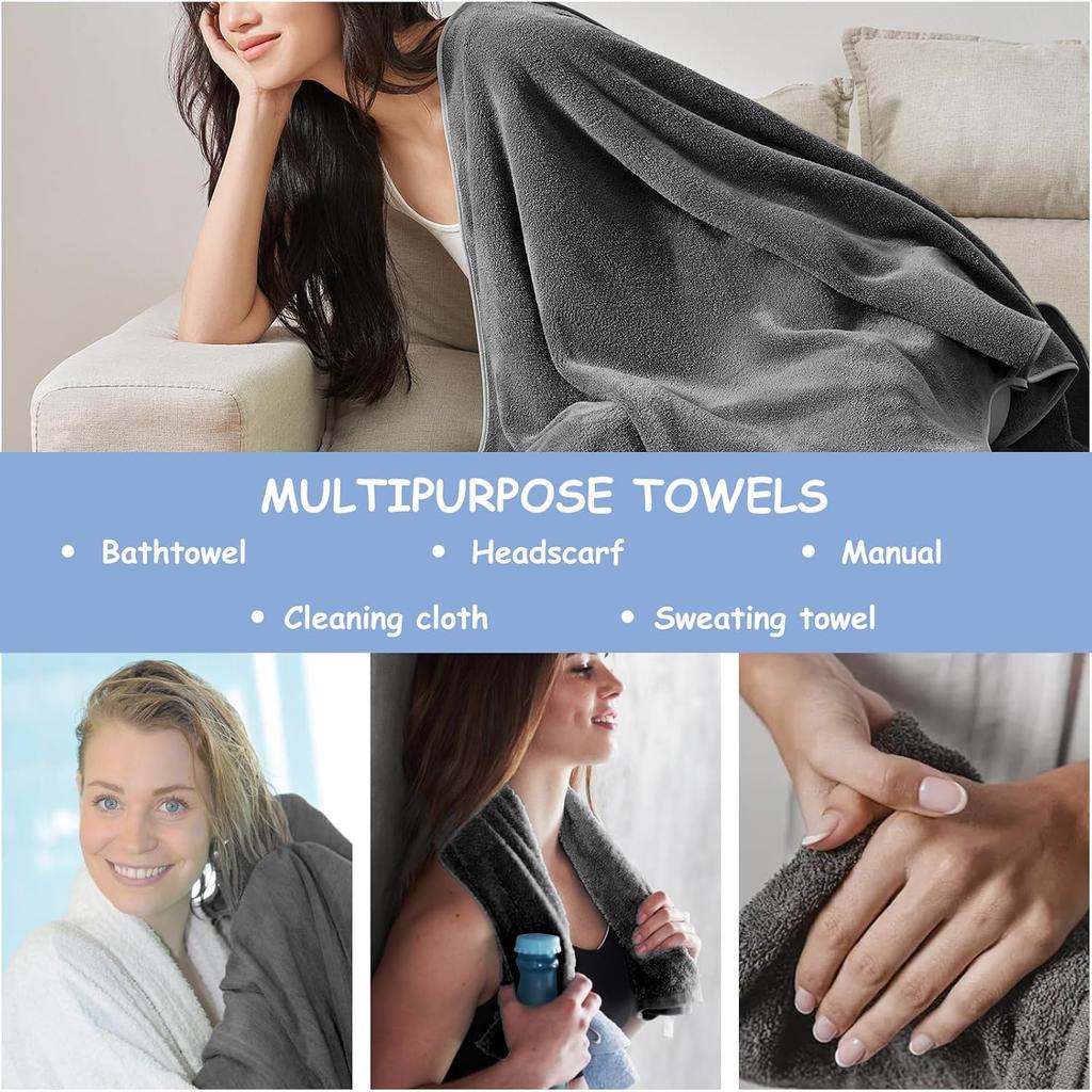 Shiny Wipes Shower Cleaning Cloths, 3pcs Shiny Bath Drying Towel, Super Absorbent Microfiber Bath Towels, Fast Drying Shower Towels, Microfiber