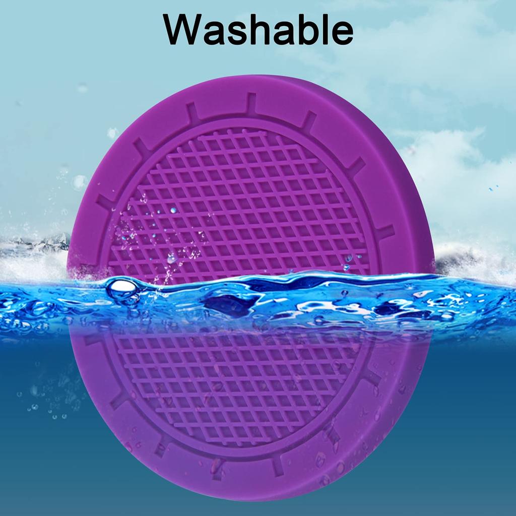 Wisdompro Car Non-Slip Coaster Drink Holder Cup Mat Vinyl Anti Slip Vibration Round 70mm Diameter 4pcs Purple