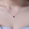 BELLA BOX New Style Elegant Heart-shaped Pigeon Blood Red Loverose Gold-plated Pendant Clavicle Chain Charm Wedding Engagement Fine Jewelry New Trendy