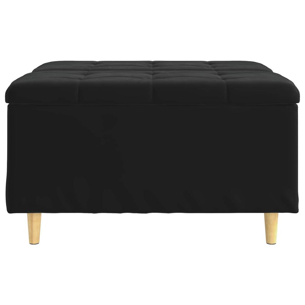 Storage Ottoman with Cushion Black 80 x 80 x 45 cm Velvet