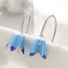 Изысканные серьги-подвески в форме цветка, синий колокольчик, женские элегантные ювелирные аксессуары, подарки, подходят для повседневной носки