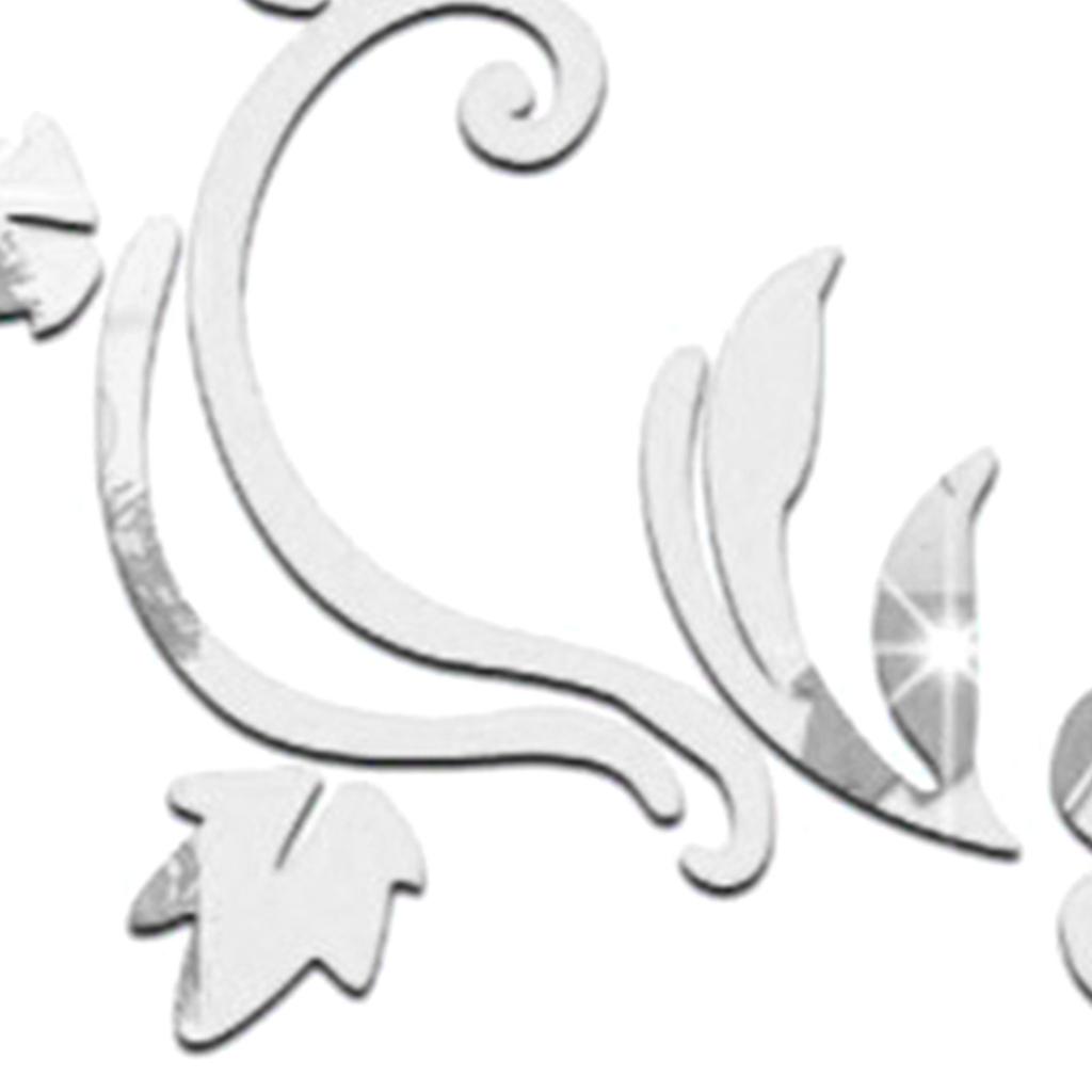 Acrylic Mirror Wall Sticker Removable 3D Wall Decal for Living Room Bedroom Bathroom Studio