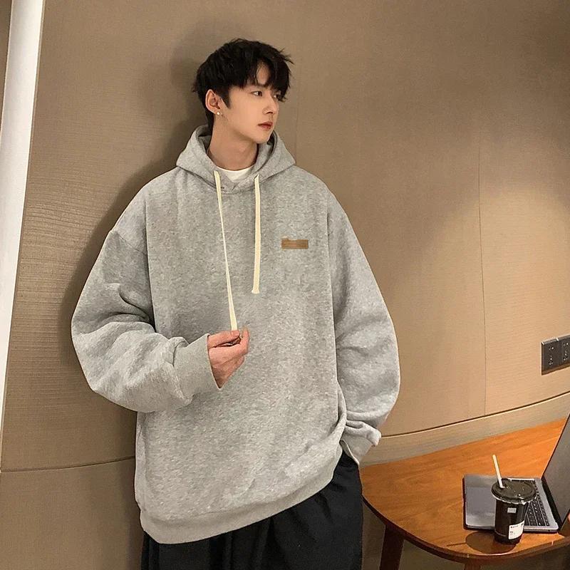 Men's Oversized Hoodie Black 5XL Print Hoodies with Hat Over size for Men Man Hoody Casual Wear Male Sweatshirt