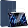 Case + Tempered Glass - for iPad Pro 11 Inch - Navy Blue - Shockproof - Foldable Stand - Compatible 2018-2022