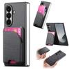 For Samsung Galaxy Z Fold7 5G Magnetic Case Kickstand Denim Texture Leather Back Cover with Detachable Card Bag