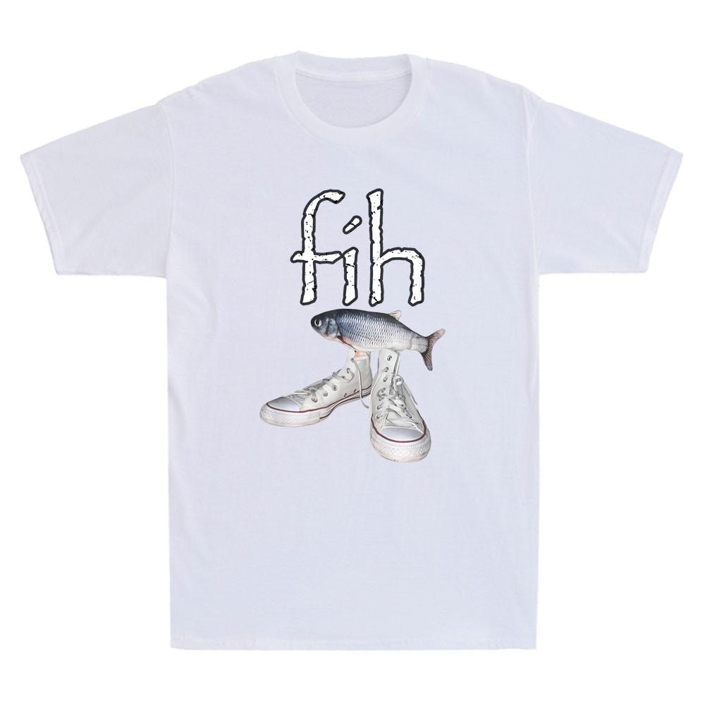 Fih Shoes Fish Funny Misspelled Fish With Shoes Meme Unisexs Short Sleeve Tshirt
