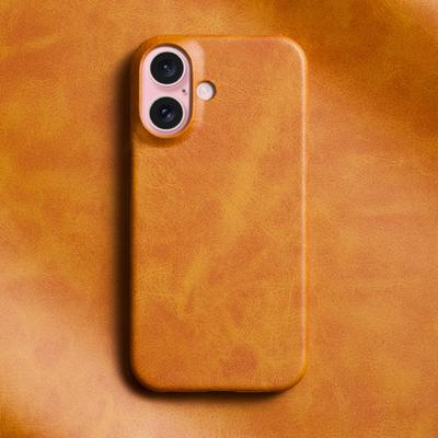 Чехол для iPhone 16 из ПУ-кожи с текстурой теленка, жесткий защитный чехол для телефона из ПК