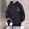 Мужской свитер с капюшоном, повседневный свободный модный топ с буквенным принтом, универсальное пальто
