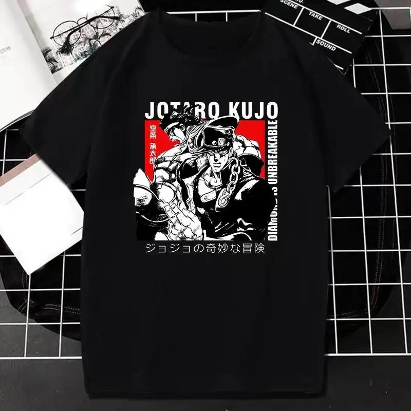 Japanese Anime JOJO Bizarre Adventure Graphic Print T Shirt Men Women Fashion Streetwear Short Sleeve Plus Size T Shirt Unisex