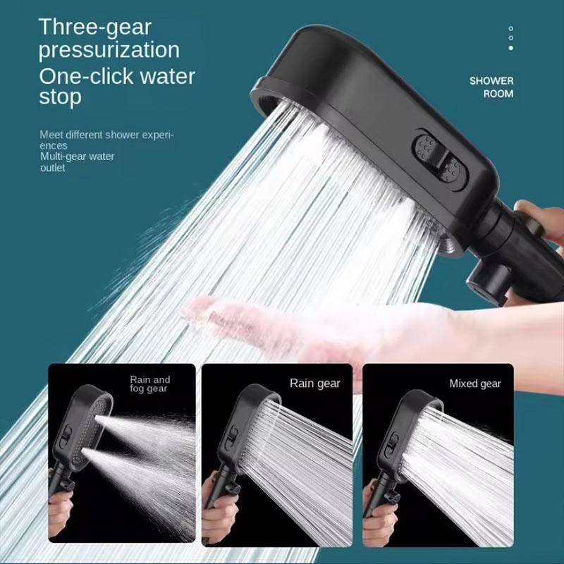 Регулируемая 3 в 1 душевая головка высокого давления с фильтром, ручная кнопка, душевая головка для ванной комнаты, аксессуары для ванной комнаты