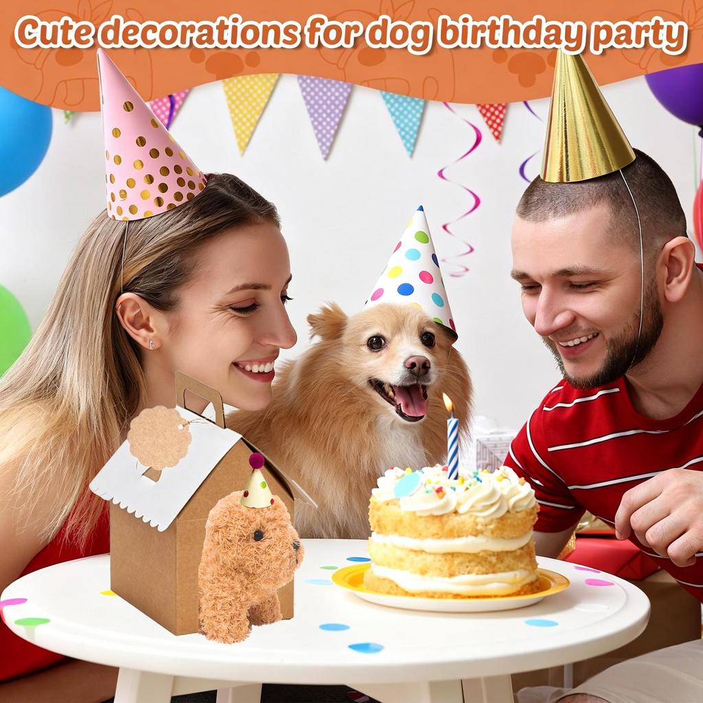 6-36 Pcs 4.7Inch Puppy Stuffed Animals Bulk with Hat Card Paper Boxes Adopt A Puppy Party Favors Kids Stuffed Dogs Birthday Gift
