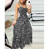 New Women'S Clothing Daily Temperament Elegant Casual Pure Desire Sexy Printed Jumpsuit Long Skirt Light Dress High-End Party Dress