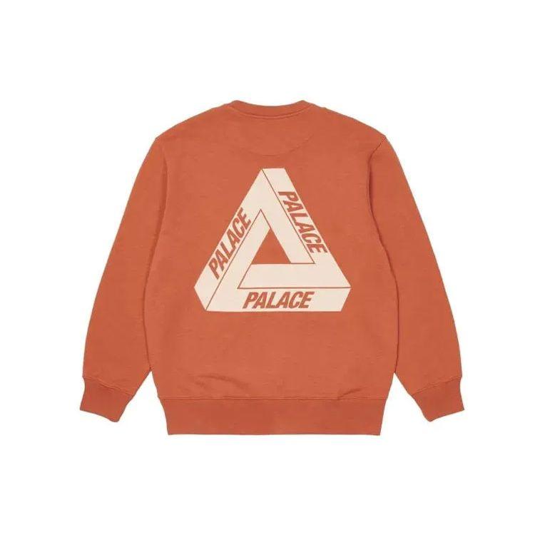 Palace FW21 Толстовка Slub с круглым вырезом и треугольным принтом Толстовка унисекс Оранжевая P21CS070