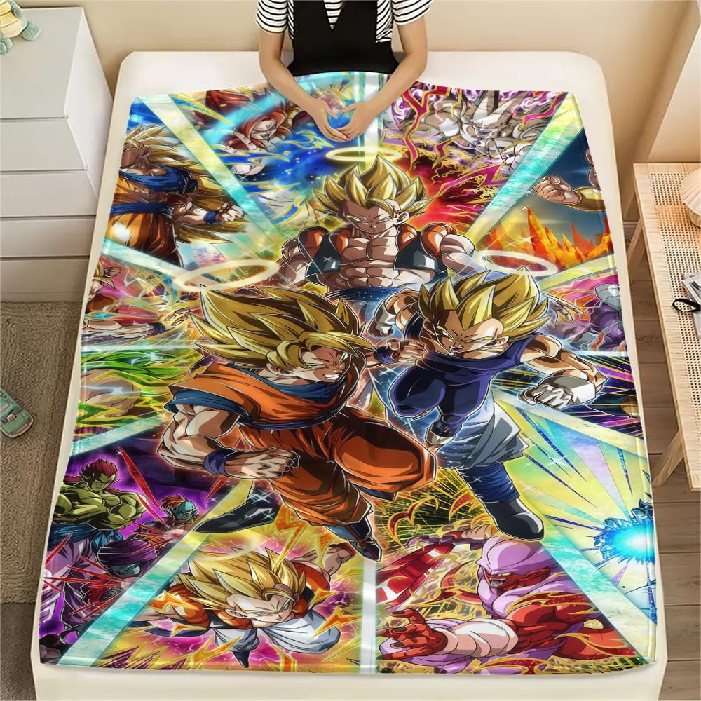 Dragon Ball Super Print Flannel Blanket, Versatile Use for Sofa Bed Chair, Picnic Travel, Warm Bedroom Decor -HE5
