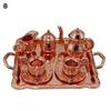 10Pcs/set Doll House Miniature Metal Tea Doll House Furniture Miniature Dining Ware Toy Teapot Cup Plate