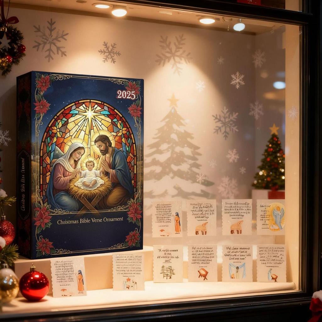 Christmas Calendar Keepsake Verse Ornament Nativity 24 Days New Year Christmas Countdown Ornament For Holiday Seasonal Halloween