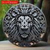 2d Flat 20*20cm, Round Wooden Sign, Lion Sign Decor Gifts Theme, for Hotel, Cafe, Home, Kitchen, Garden, Bedroom, Bar Wall Decor.