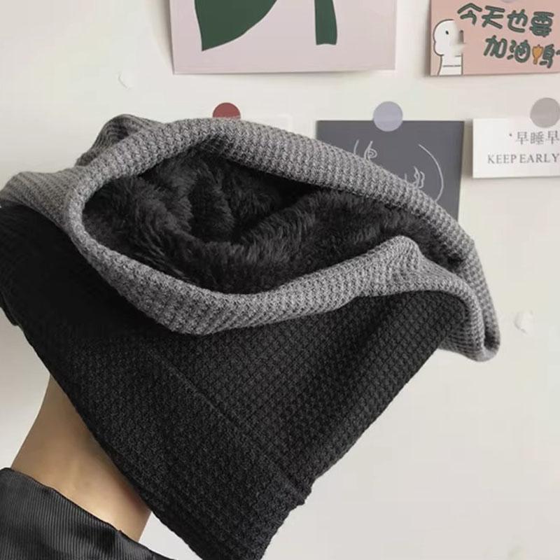 Black Hat Women's Knitted Pile Cap Baotou New Fashion Spring and Autumn Annals