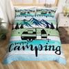 Happy Camping Duvet Cover Queen Twin Rv Camping Comforter Cover Camper Bedding Set Microfiber Bedspread Cover For Boys Girls