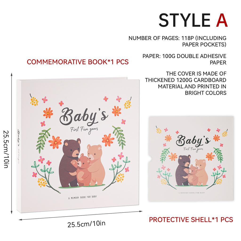 Детская книга памяти о беременности Сделай сам Семейная книга записей о росте детей Фотоальбом Первый год Альбом для скрапбукинга Книга памяти для новоиспеченных родителей