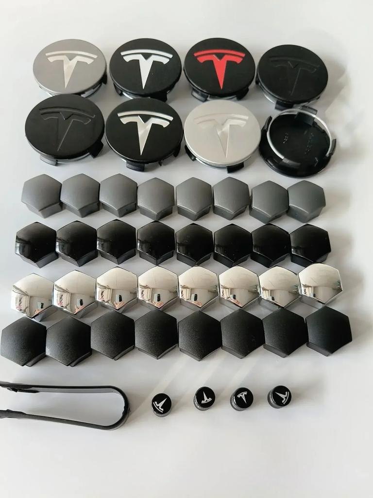 Автомобильная наклейка Tesla 56/57 мм 4 шт. 29 шт. для Tesla Model Y Model 3 S/X Пылезащитная крышка Колесо Колпачок ступицы колеса автомобиля и Колпачок шины