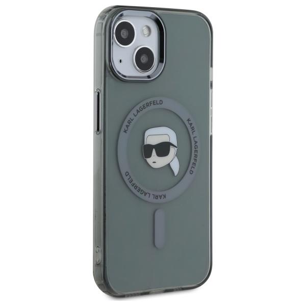 Karl Lagerfeld Klhmp15Shlskik Iphone 15  6.1 Czarny/Black Hardcase Iml Metal Karl Head Magsafe
