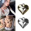 10x Glossy Heart Shaped Pendant Sweet Cool Heart Charm with Hole DIY Necklace Jewelry Making Backpack Keychain Charm