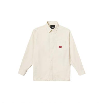 Рубашка поло с длинным рукавом, мягкая, мужские рубашки, цвет Off-White VN000P04WHT