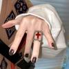 Готический Красный Имитация Агата Крест Кольцо с Бусинами Женщины Мужчины Личность Хип-хоп Пара Двойная Цепь Панк Вечеринка Циркон Подарки