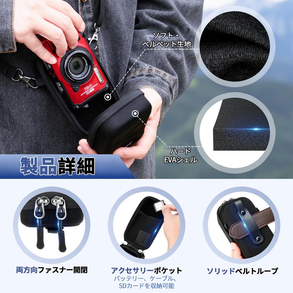 JJC Camera Pouch Camera Case Olympus Compatible with Ricoh GRIII GRIII HDF GRIIIx GRIIIx HDF Sony RX100VII RX100VI II Canon G7X MARK III II Compatible