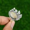 Gift For Her 925 Silver Natural Golden Rutile Multi Stone Adjustable Ring