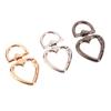 5Pcs/Lot Peach Heart Shape Metal Spring Clasp Carabiner Key Ring Connectors For Diy Keychain Snap Clasp Jewelry Accessories