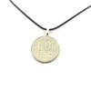 Stones and Minerals. Israel 10 Sheqalim Coin Necklace. Black Cord.