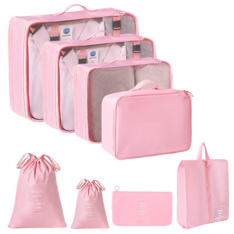 Travel Storage Bag Set - 7-Piece Multi-functional Compartment Bags for Clothes & Cosmetics