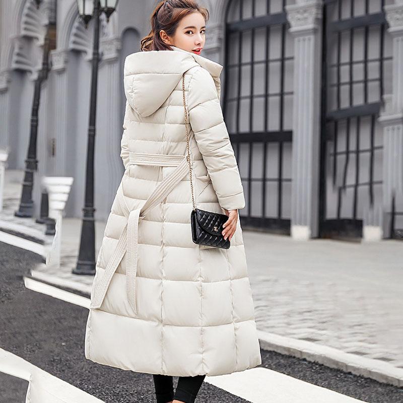 Down Padded Jacket Women's Long Parkas Winter Clothing Korean Slim Over-the-knee Thickened Down Jacket Cotton Jacket