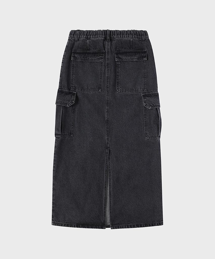 Noir For Woman Denim Cargo Skirt (Gray)