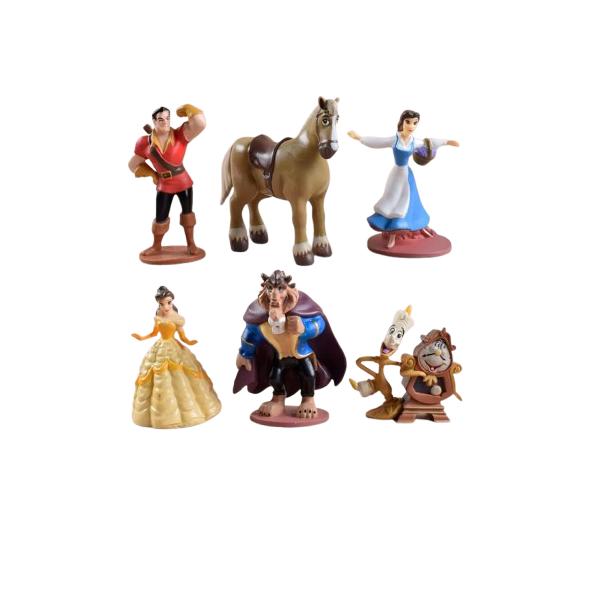  Beauty and the Beast Figurine Set of 6, 10-12 cm Resin Collectible Statues, Exquisite Gift
