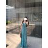French Island Vacation Style Neck Halter Suspender Dress Women's Summer Super Fairy Big Skirt Pure Desire Versatile Long Skirt