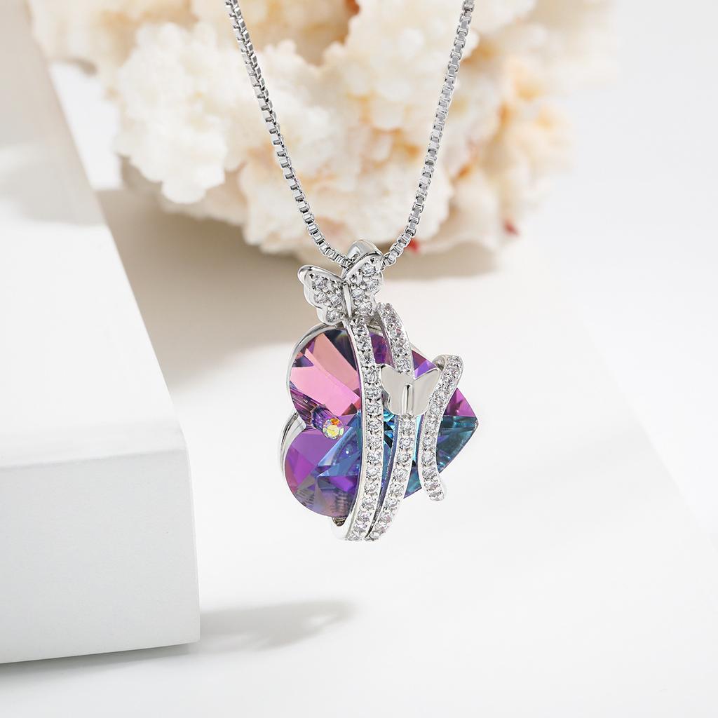 Модные вещи, подарки на День матери Ожерелье с изображением симфонии океана, сердца, бабочки и любви