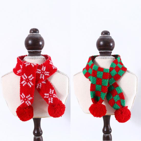 Puppy Scarf Snowflake Pattern Decorative 2 Colors Xmas Holiday Dress-up Scarf Cat Neckerchief Pet Supplies
