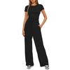 Women 2 Piece Outfits Sets Summer Short Sleeve Ruched Tops And Wide Leg Pants Tracksuit Matching Outfits